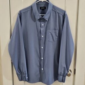 Joe & Bella Magnetic Button-Down Performance Dress Shirt - Light Blue - Large